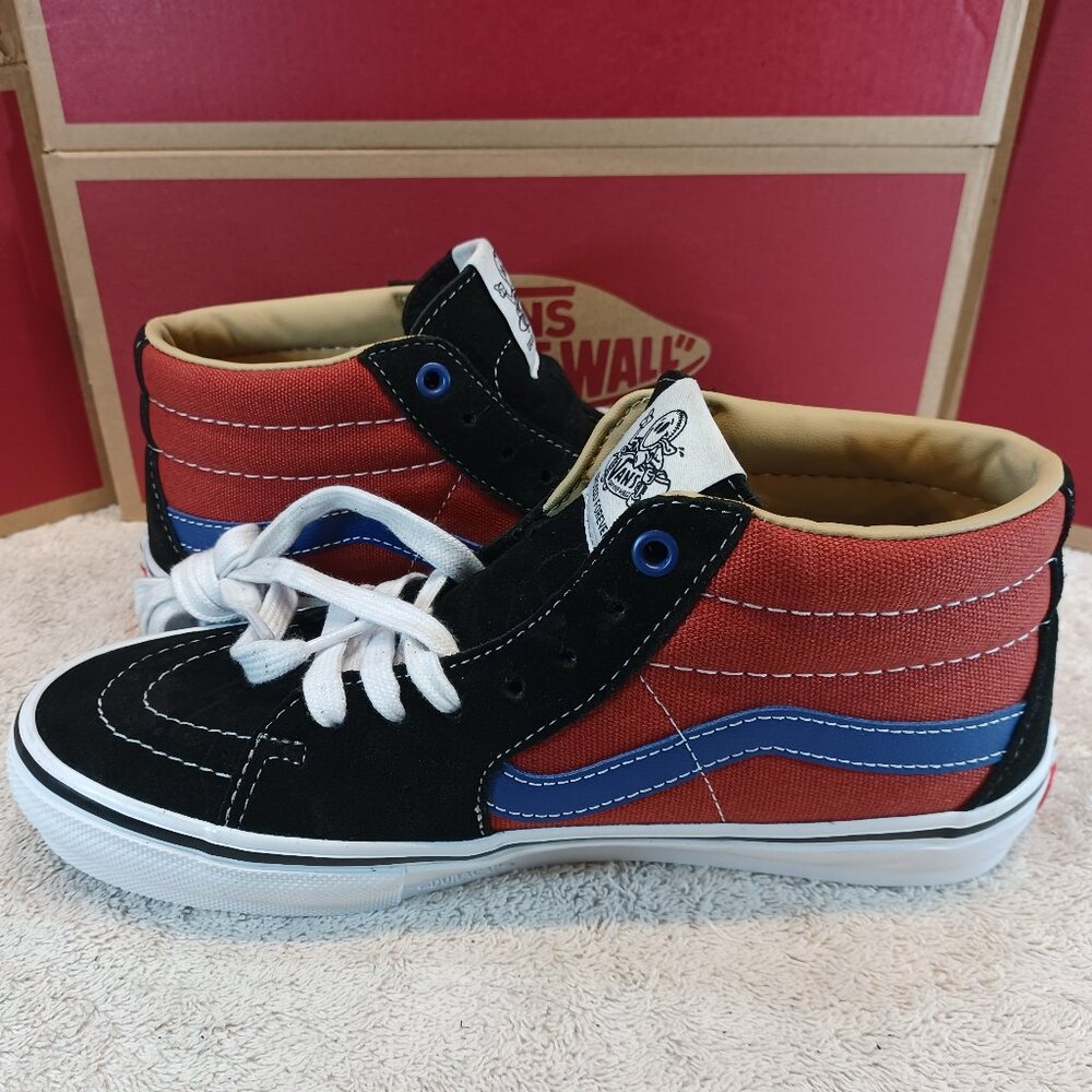 Vans Men's 6.5/Women's 8 Skate Grosso Mid Forever Black/Blue VN0A5FCGAPB - Picture 12 of 12
